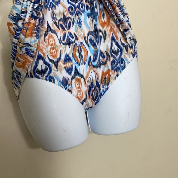 Garnet Hill Muilticolor Ikat Print Swim Dress 6 Overlay Bathing Suit - Picture 3 of 10